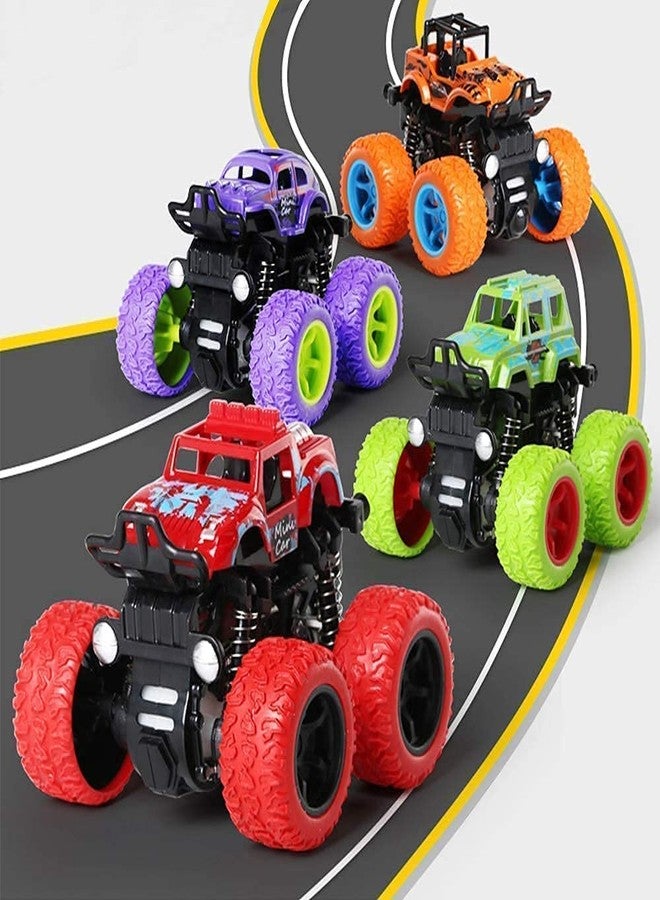 غلان سيارات ألعاب GLAN Monster Truck التي تعمل بالاحتكاك، سيارة حركات بهلوانية بزاوية 360 درجة، شاحنة دفع للأطفال الصغار، هدية للأطفال (متعددة الألوان) - Image 5